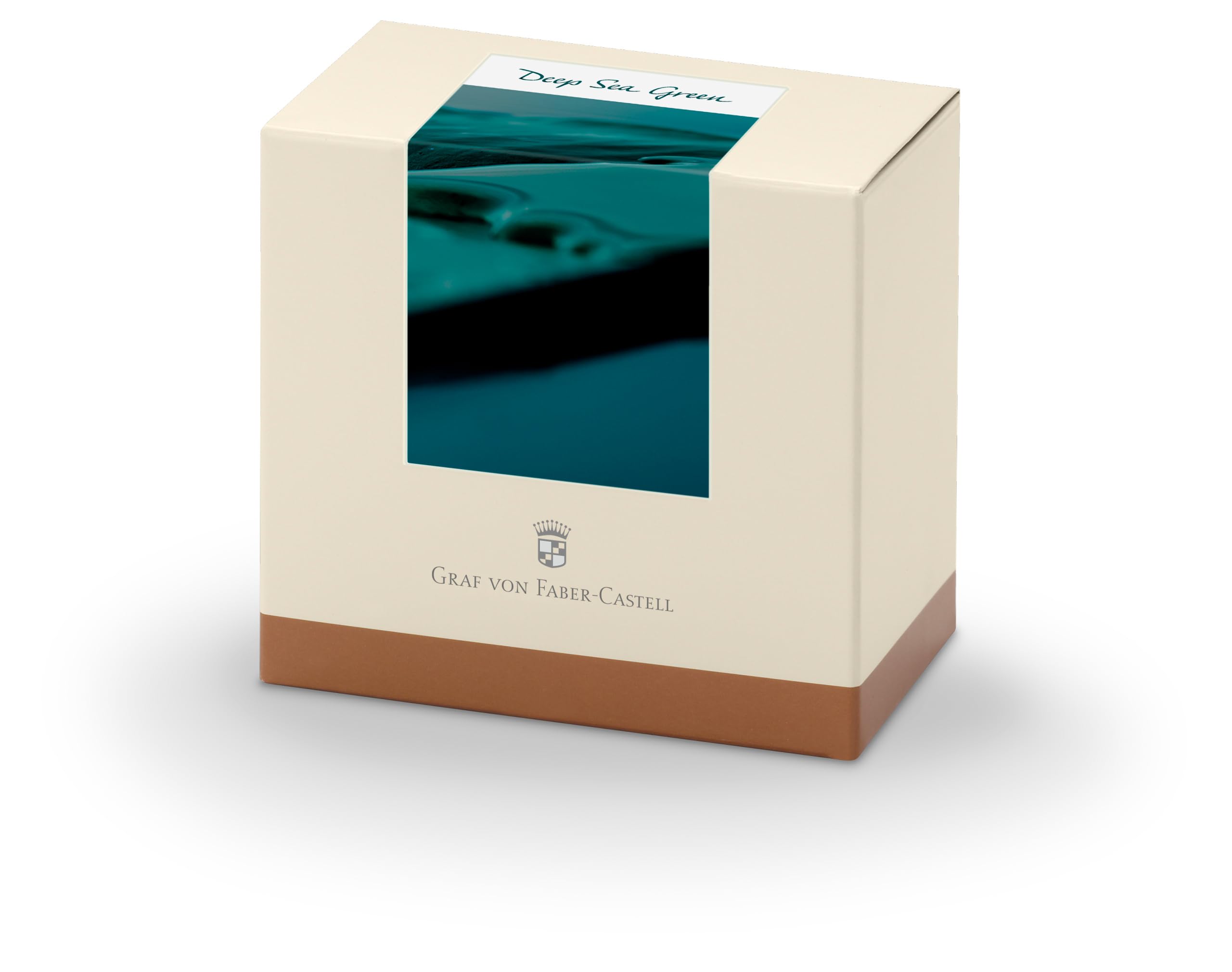 Graf von Faber-Castell - Flacon d'encre vert Deep Sea, 75 ml | Encre pour stylo-plume indélébile sur papier, d’une intensité de couleur éclatante, dans un élégant encrier