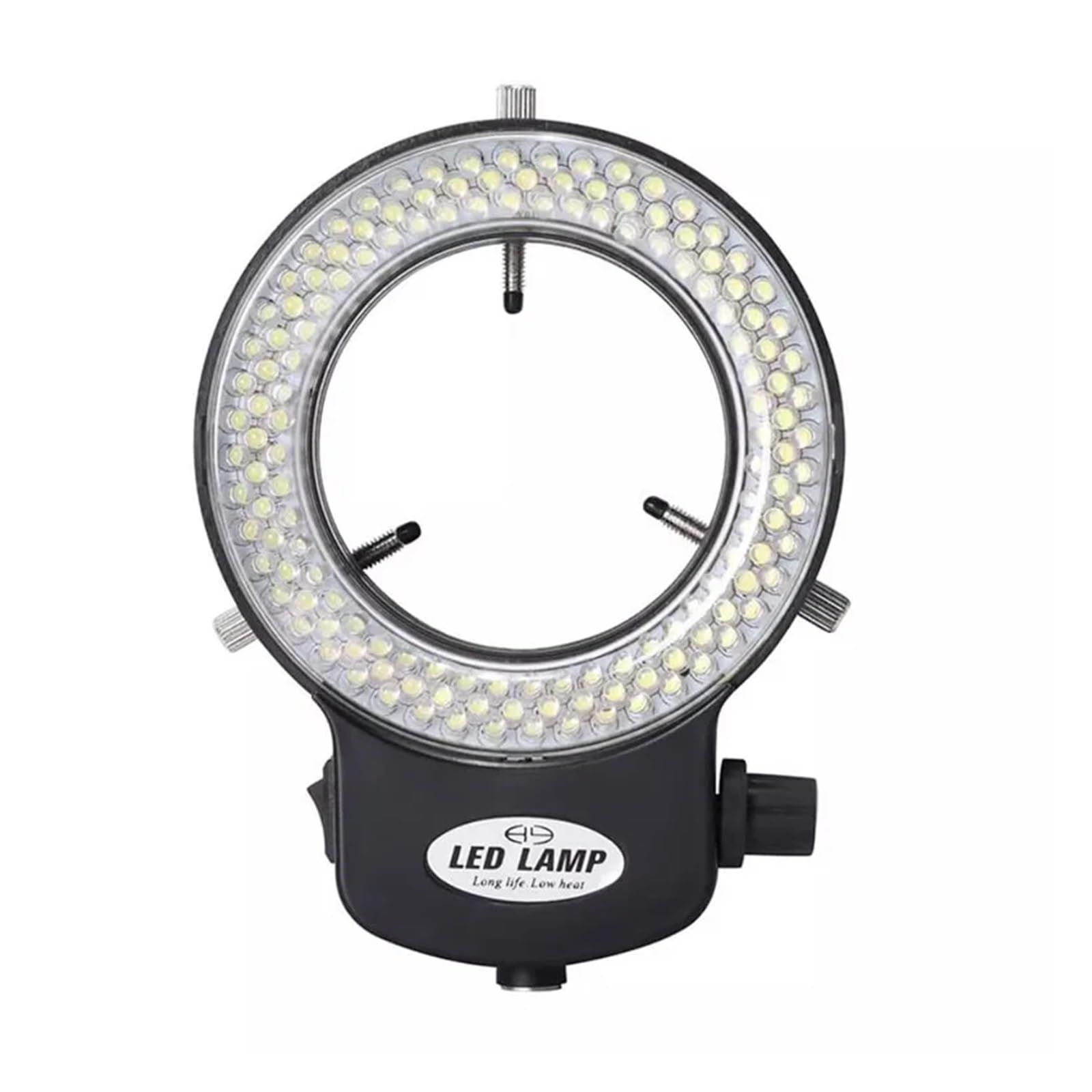 W pełni przezroczysty klosz regulowane źródło światła mikroskopu lampa pierścieniowa LED przemysłowe źródło światła 144 koraliki do lampy 63MM