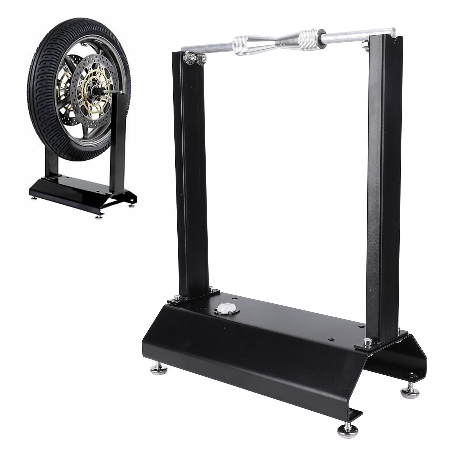 Equilibrador de Ruedas de Motocicleta Mejorado, Soporte Universal de Equilibrio de Neumáticos de Alta Resistencia con Conos de Centrado Ajustables, Herramientas de Equilibrio de Alineación