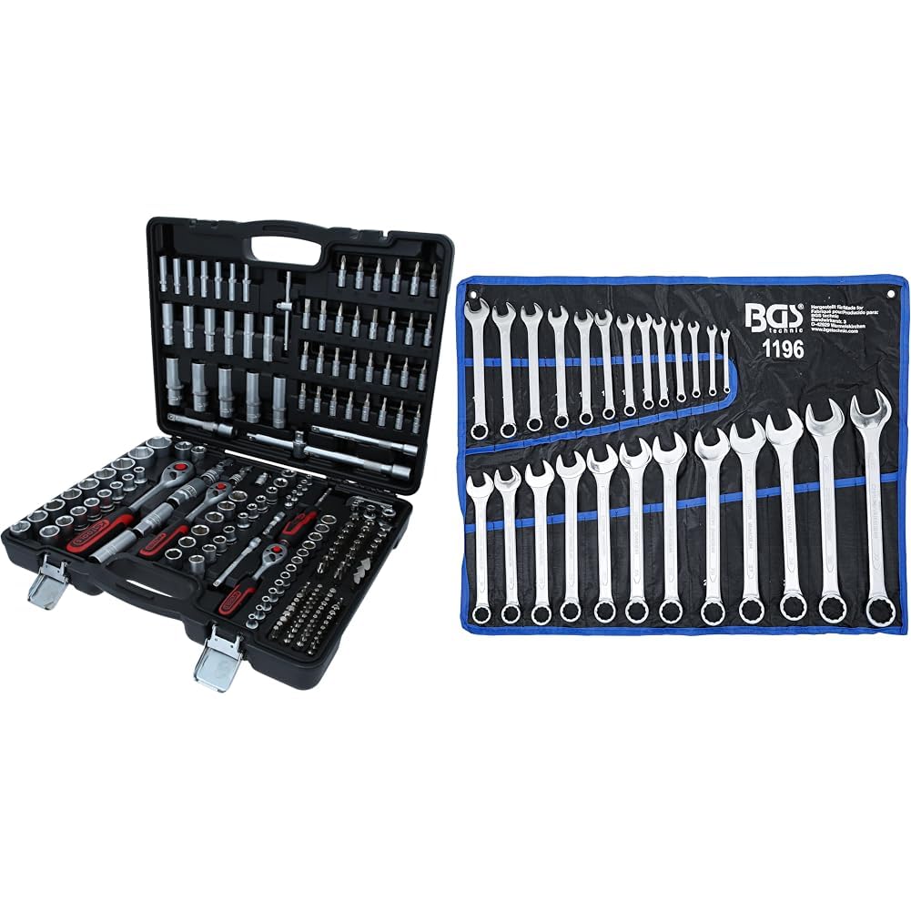 KS Tools 917.0795 - Caisse à Outils Complète en Coffret Douille de 1/4", 3/8" et 1/2" & BGS 1196 | Jeu de clés mixtes | 6-32 mm