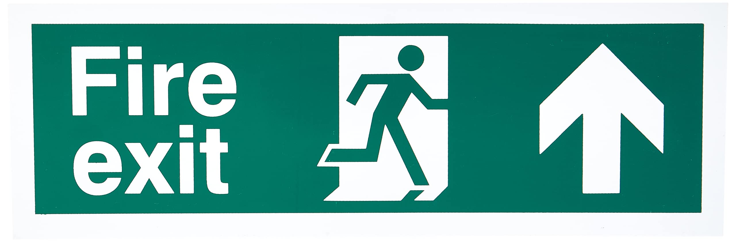 UK Safety Store FE.05E-RP Fire Exit Arrow Up Sign (1mm Rigid Plastic, 300mm x 100mm)