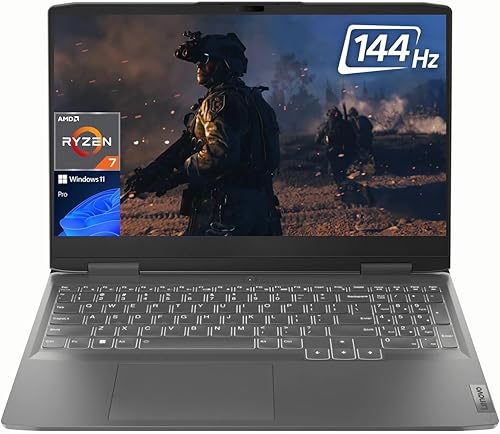 Lenovo LOQ 15 Laptop para juegos, 15.6 pulgadas FHD IPS 144Hz, AMD 8-Core Ryzen 7 7840HS (Beat Core i9-12900H), GeForce RTX 4060 115W, 16GB DDR5,