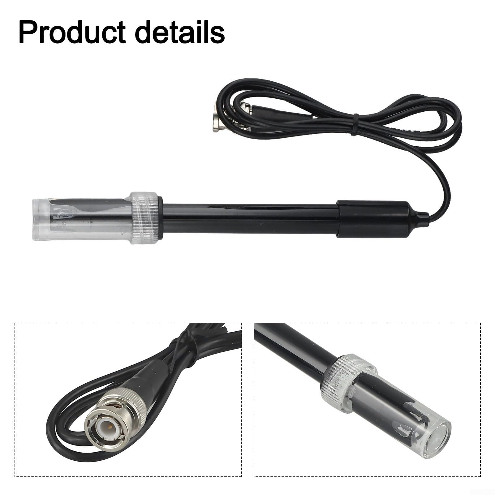 Sonde électrode PH PH-201 pour détecteur de culture d'aquarium, analyseur d'aquaculture, câble de 0,75 m, noir