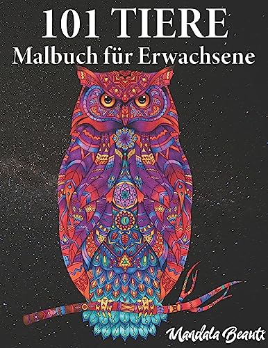 Mandalas Der Wildnis – Ausmalbuch Mit 101 Tiermotiven Auf Schwarzem Hintergrund