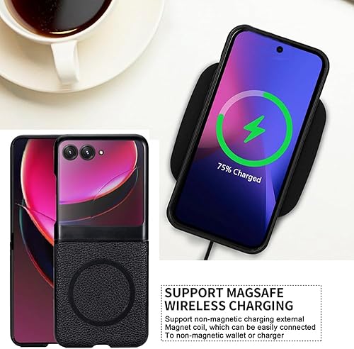 Miniatura 3 de Funda para Motorola Razr Plus 2023, compatible con cargador inalámbrico MagSafe Moto Razr+ 2023 Flip Phone Back Cover Slim Fit Thin Light (blanco)