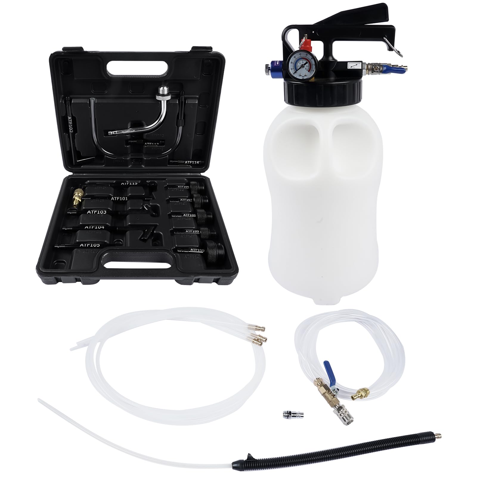 6L Outil de Remplissage d'huile de Boîte de Vitesses avec 15 adaptateurs Kit, Remplissage d'huile de Transmission pour Voiture Véhicule