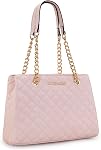Montana West Quilted Chain Shoulder Bag for Women Medium Handbag Tote Purse