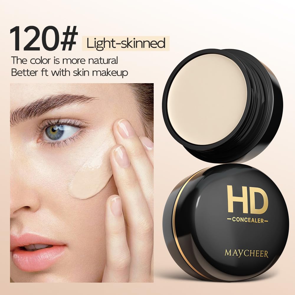 PROFESSIONAL Concealer for Face - Full Coverage Liquid Concealer for Dark Circles, Acne Scars & Blemishes - Hydrating, Crease-Proof, Natural Finish - Vegan & Cruelty Free (120# Light-skinned)