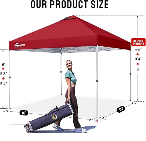 Miniatura 171 de CROWN SHADES - Toldo plegable instantáneo con bolsa de transporte para exteriores, 10 x 10 pies Azul