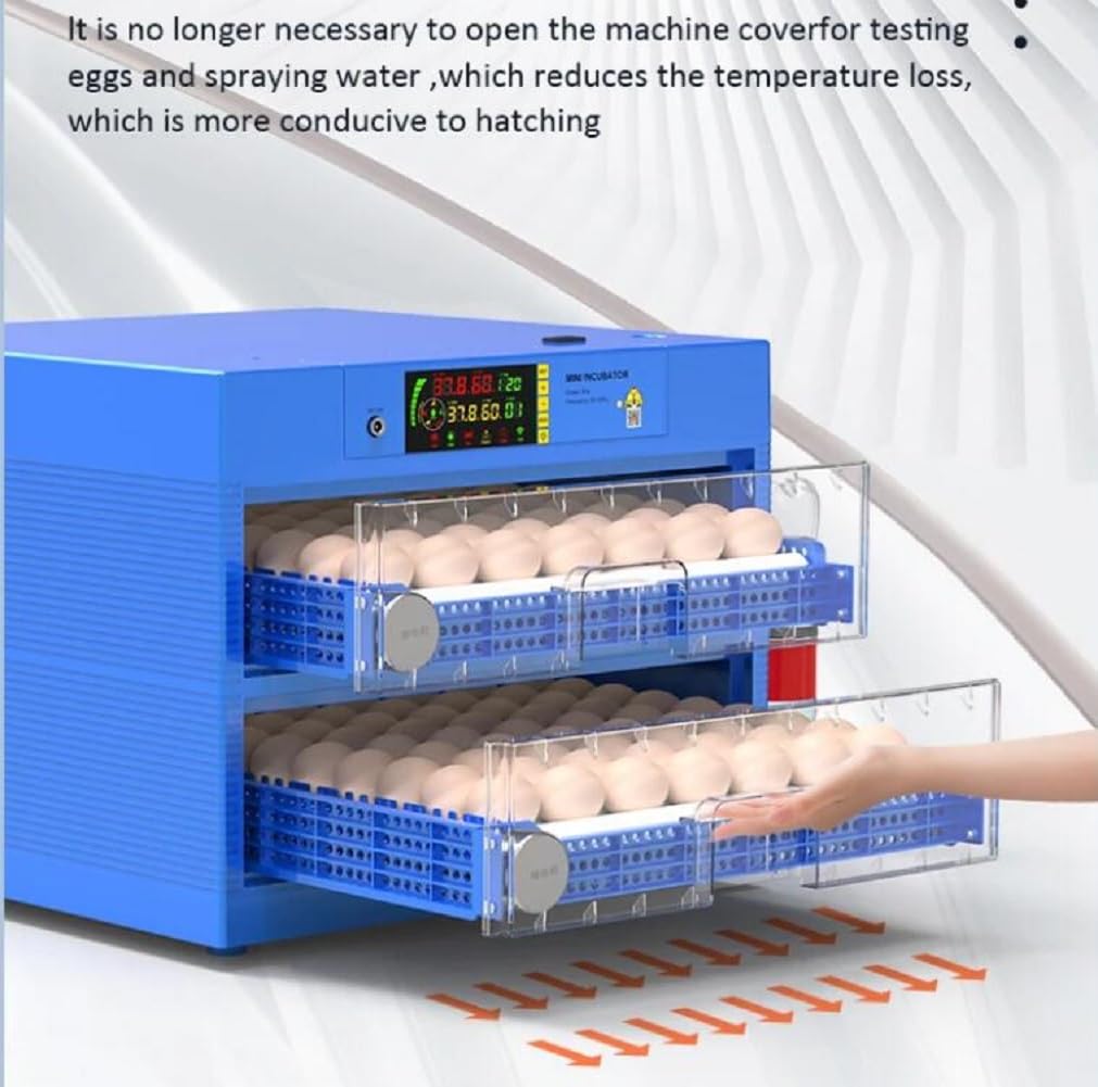 Generic 128 Egg Incubators for Chickens, Incubators for Hatching Eggs, Automatic Egg Turner and Water Adding, Farm Poultry Egg Incubators for Hatching Chickens Goose Quail Duck