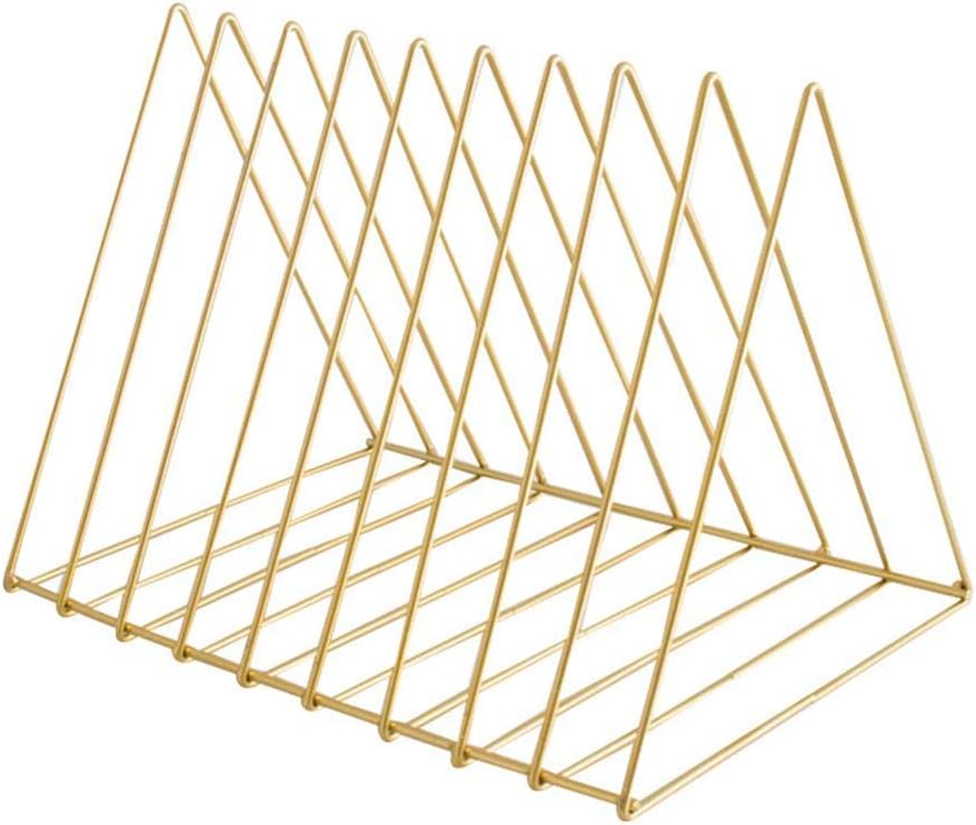 Magazine Book Rack, Sturdy Desktop Storage Rack Magazine Organizer Book Holder, Heavy Duty Metal Triangle Document File Sorter Storage for Home Office