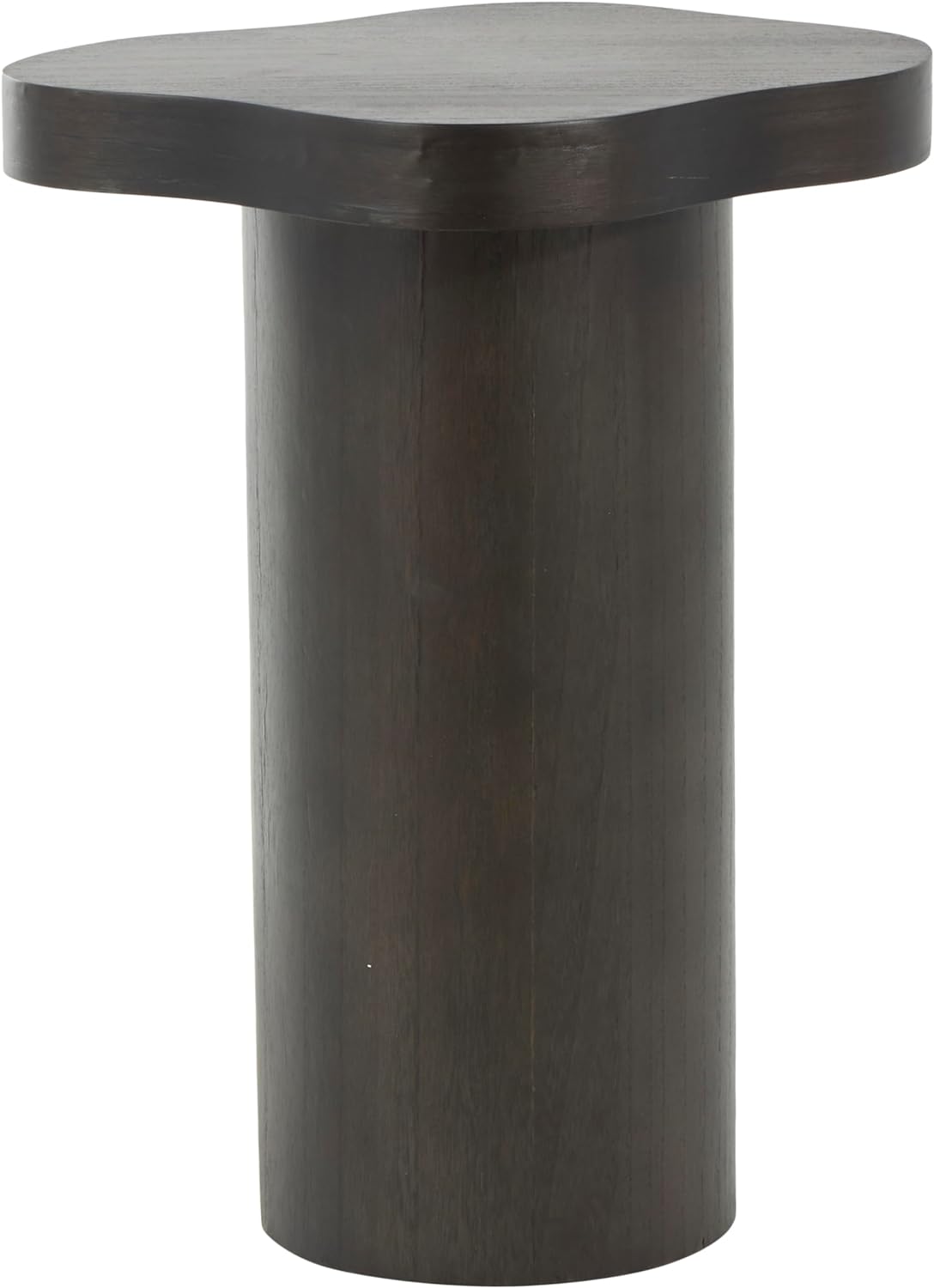 Deco 79 Wood Side End Accent Table Pedestal End Table with Rounded Square Top, Side Table 15" x 15" x 23", Black