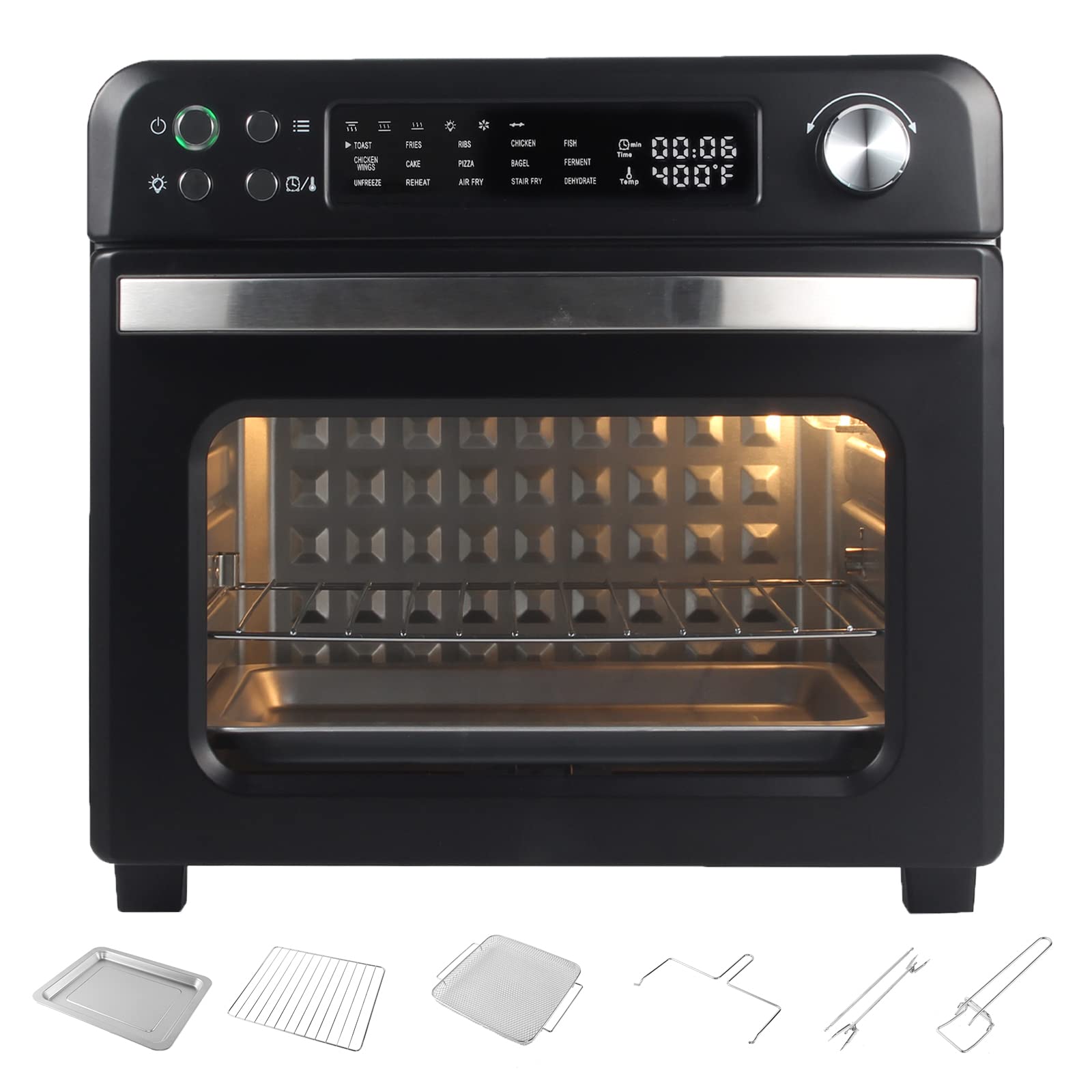 TSDLRH Air Fryer Toaster Oven, Convection Oven Countertop 24.3QT/23L Smart 15in1 with Ferment