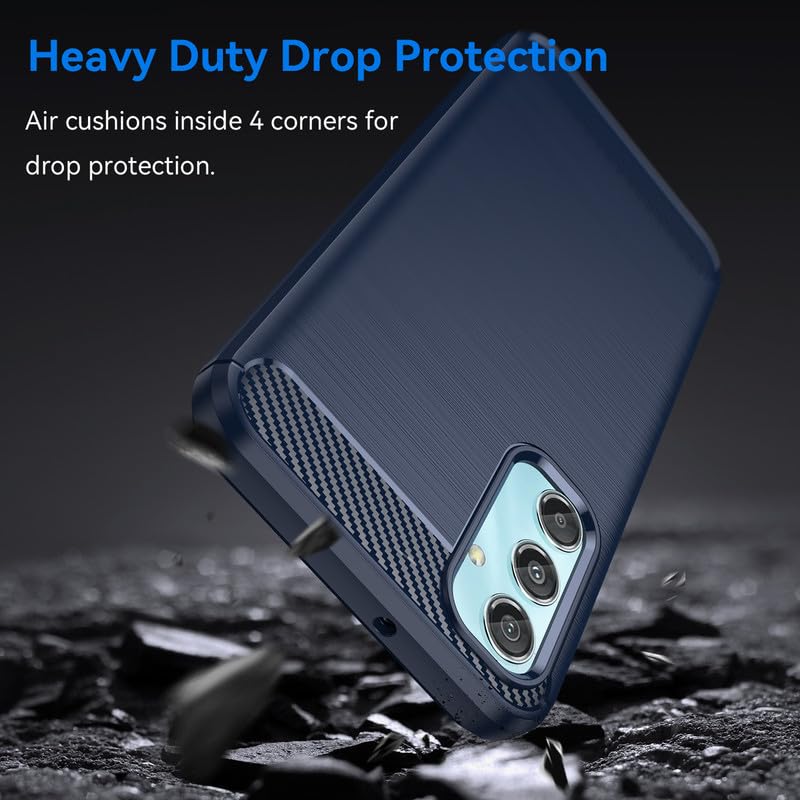 Image of Flexible Back Case Cover for Samsung Galaxy M34 5G / F34 5G - Blue (Carbon Fibre)