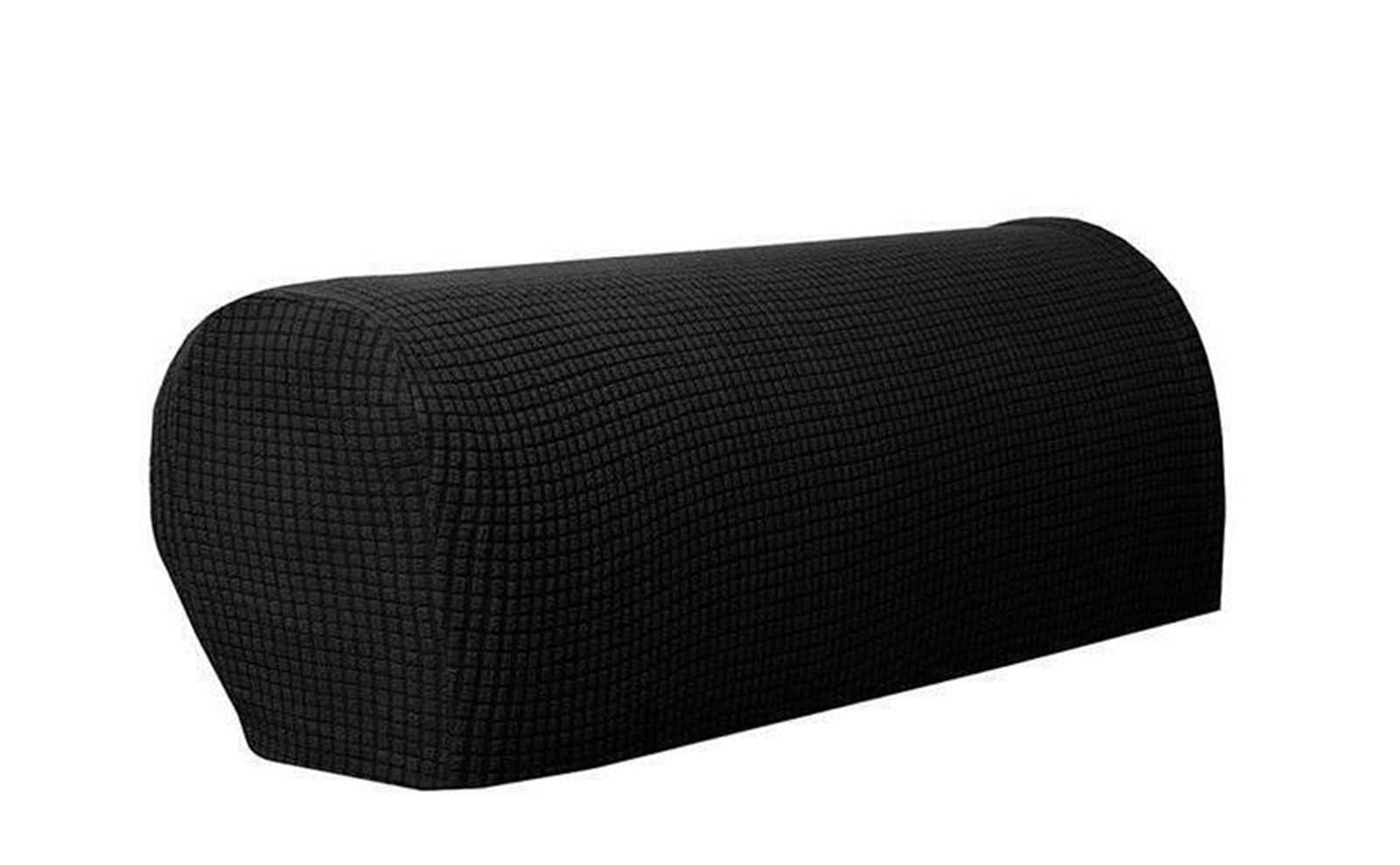 SFOIKVG Arm Covers 2PCS/Set Sofa Armrest Cover For Living Room Elastic Jacquard Armchair Couch Case Non Slip Slipcover Corner Decor for Sofa Chair(Black)
