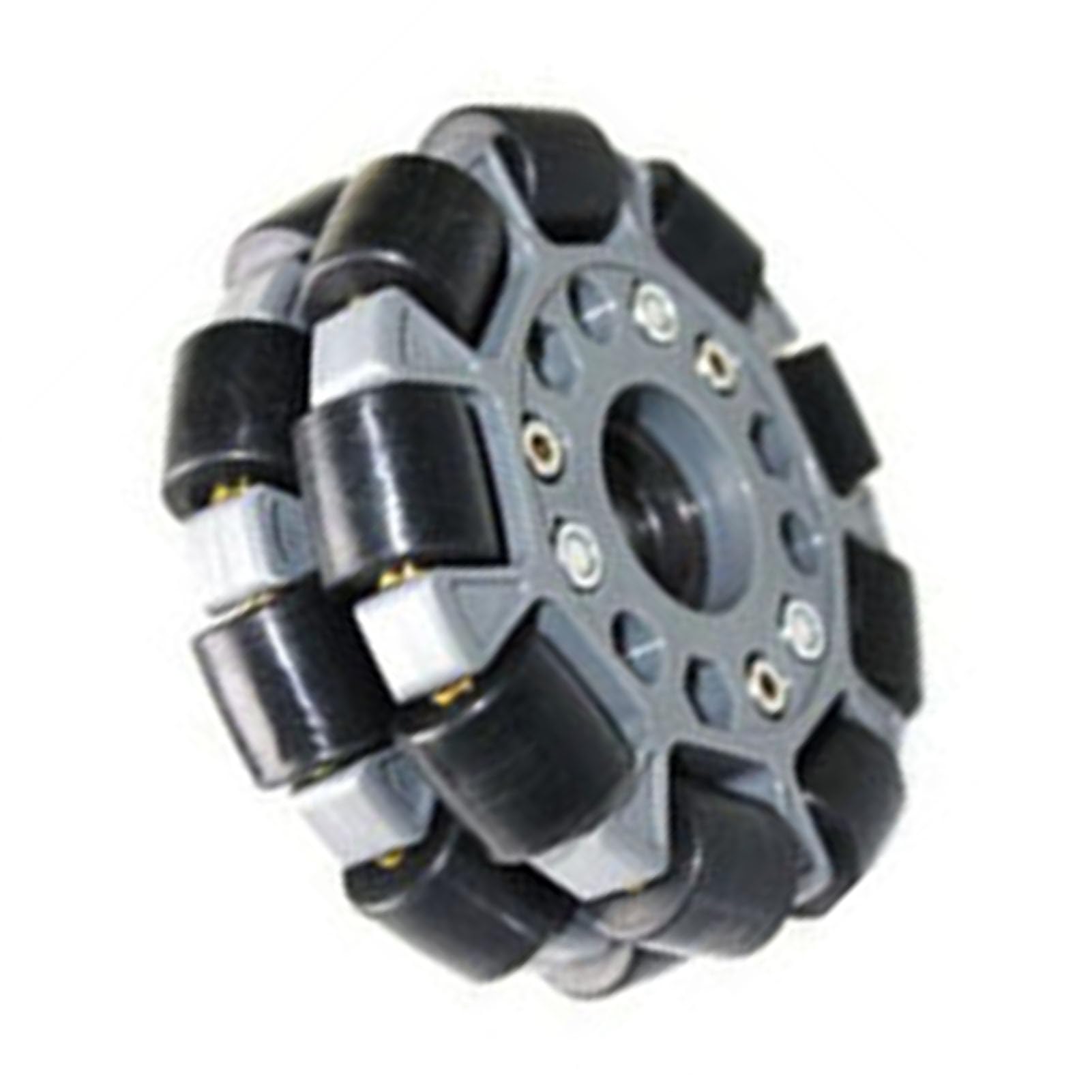 Fafeicy Koło Omnidirectional, Podwójne Koło Plastikowe 100 Mm (14049) | z podwójnymi metalowymi rolkami i gumową powłoką, ładowność 20 kg, mobilność 360 stopni dla zestawów robotycznych Robocon