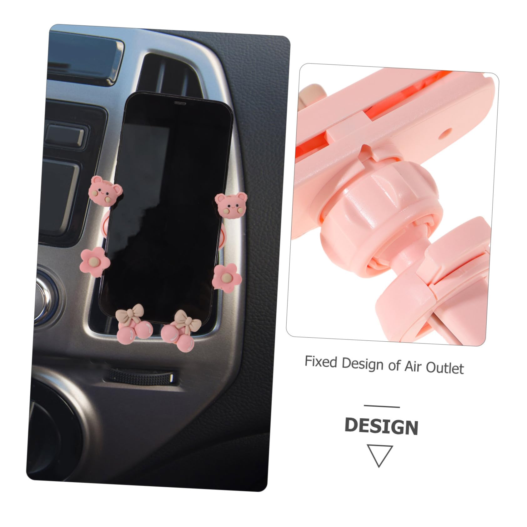 Hemobllo 3pezzi Supporto Per Smartphone Da Auto Supporto Ventilazione Per Cellulari Con Orsetto Cartone Facile Installazione e Visualizzazione Per Navigazione Auto