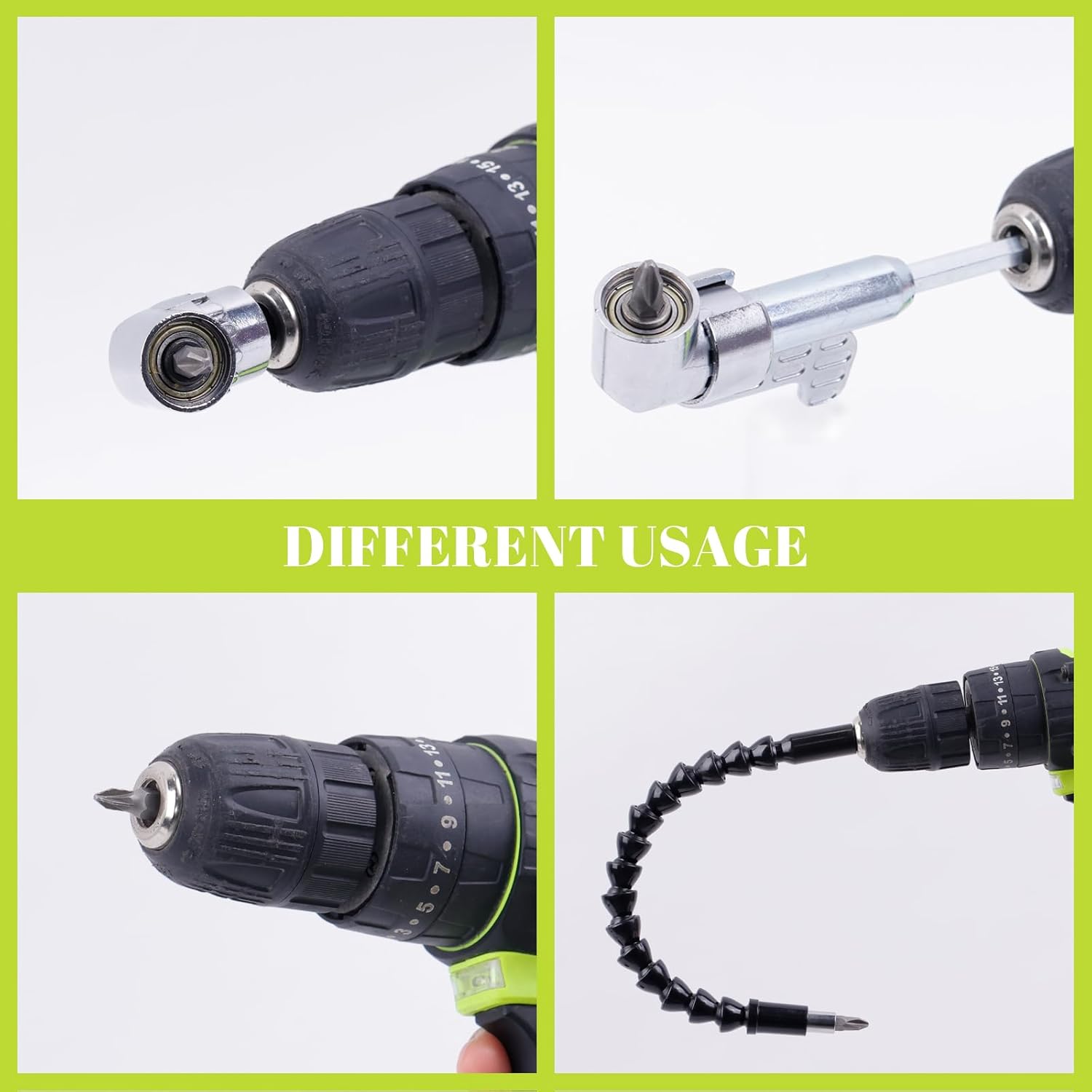 105 Degree Right Angle Drill Adapter, 2025 New Right Angle Head Drill Driver Extension Bit Power Screwdriver Socket Adapter, Corner Tool Screw Hub with Multi-function Bend Screwdriver Bit