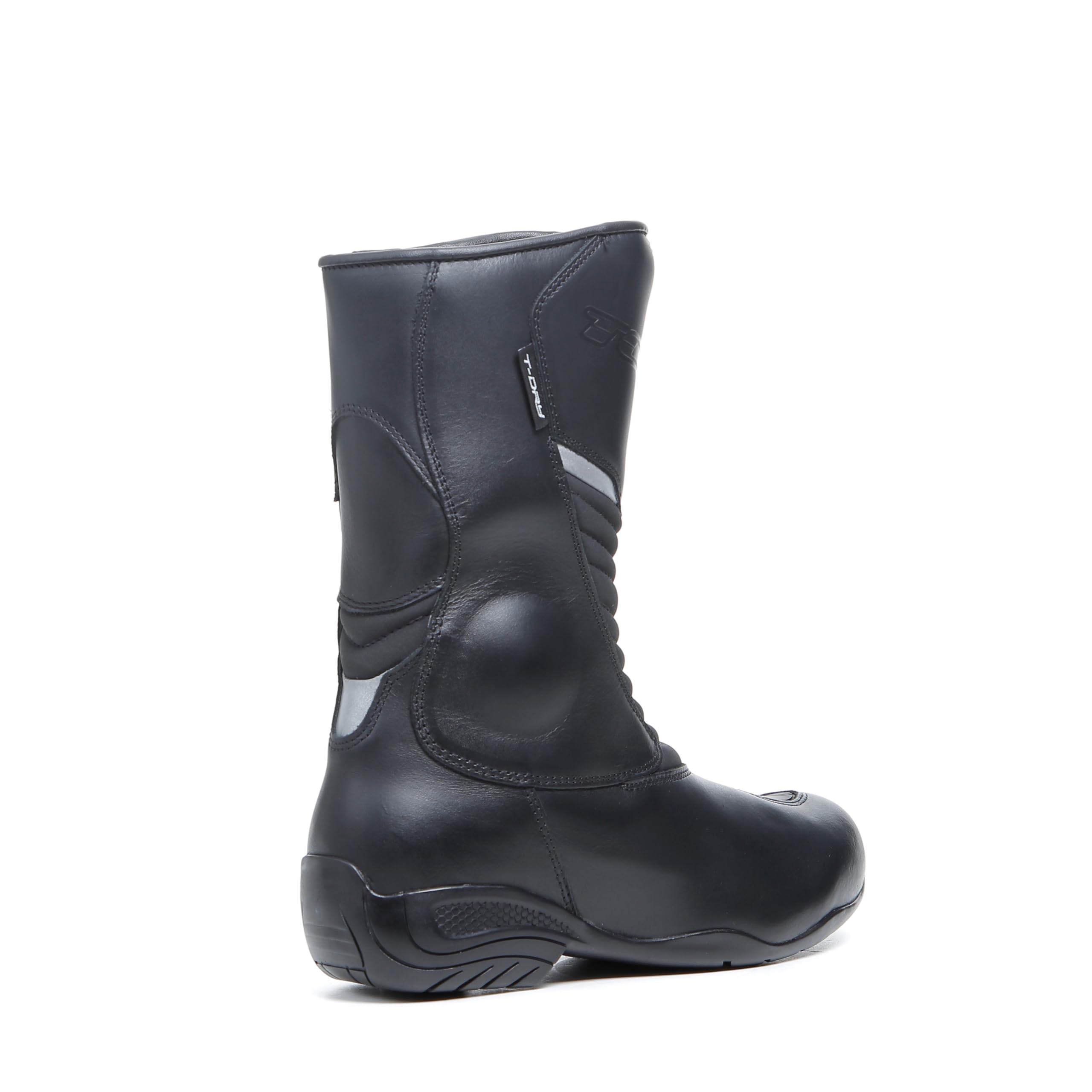 TCX - Lady Aura Plus Waterproof, Stivale da Moto Donna, Stivale Touring da Donna Impermeabile con Membrana T-DRY, Tomaia in Pelle Rifinita, Chiusura con Zip Elastica e Velcro, Nero