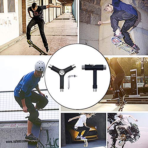 Besiy All-In-One Multi-Functional Portable Skate Tool Set Of 2, T-Tool&Y-Tool For Skateboard Longboard Mini Skateboard Cruiser Scooter #TOP6