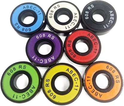 Bearings 8pcs ABEC-9/11 Inline Skates Bearings 608-2RS 8x22x7mm Beaing for Scooter Skateboard Skates Spinners Beaing Color 8pcs Abec11 608