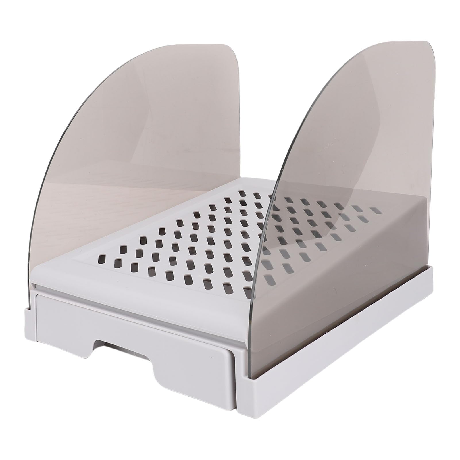 Luqeeg Cat Ramp for Litter Box | Elevated Litters Step for Small & Old Cats | Adjustable Box Ramp with Drawer and Flaps on Both Sides (Gray)
