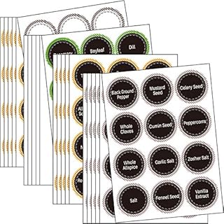 144 Pieces 38 mm Spice Jar Labels Stickers Round Spice Organizer Labels Stickers Printed Pantry Container Labels and Self Adhesive Blank Spice Tags for Jar, Container and Lids