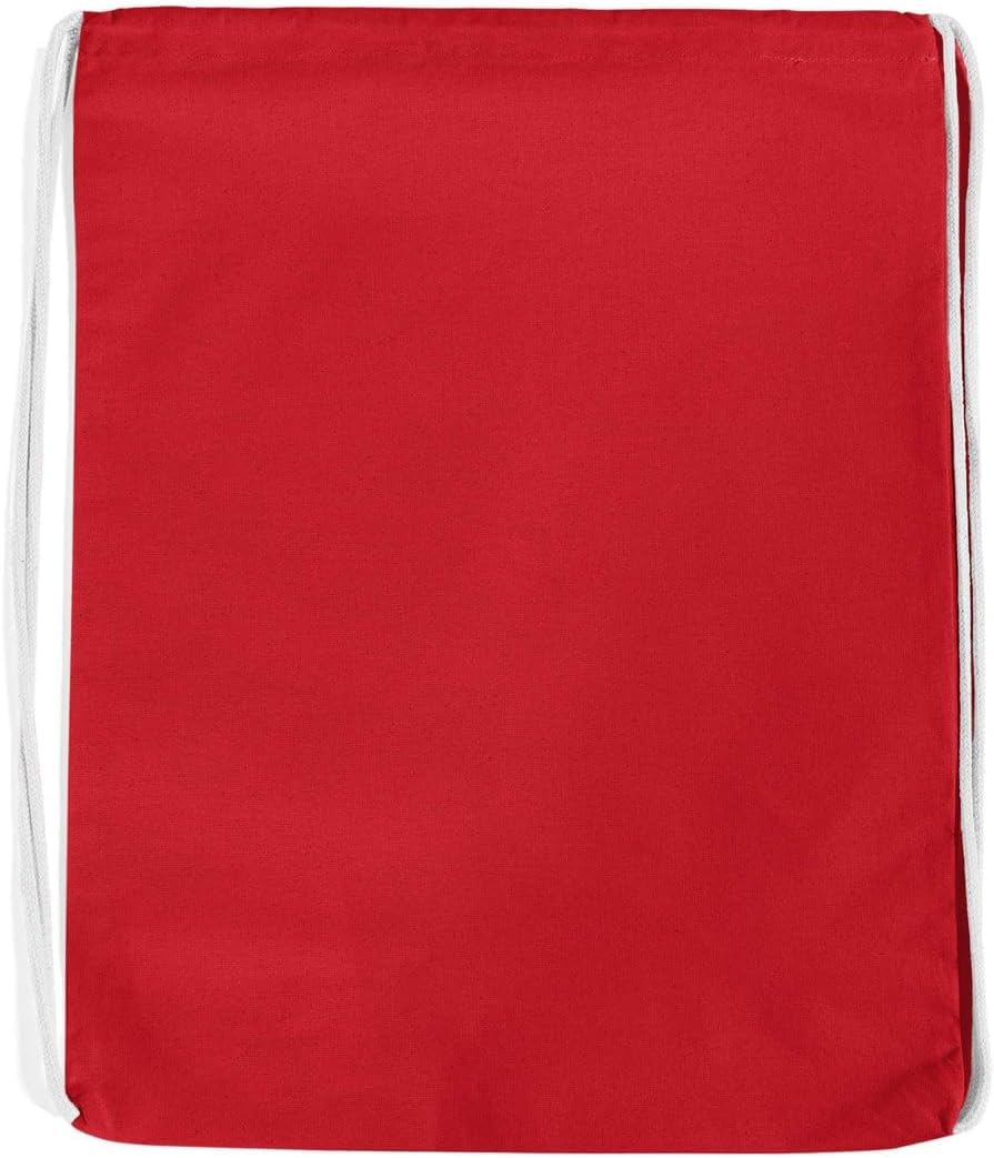 Economical Cotton Drawstring Bags 12 Pcs Drawstring Sports Bag, Cinch Pack, Travel Backpack Gym Bag & Gift Bags, Hot Orange