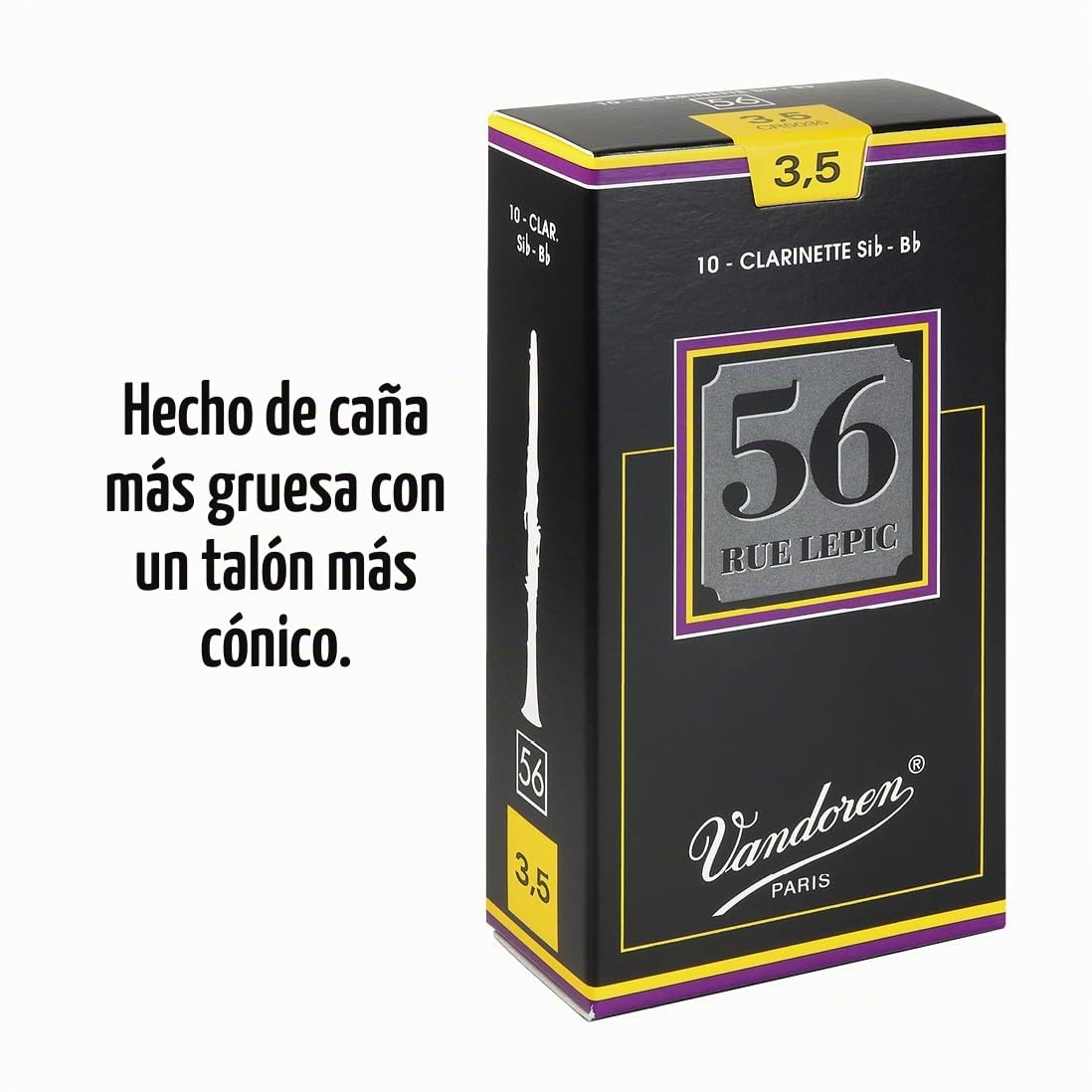 Vandoren 56 Rue Lepic - Caja de 10 cãnas para clarinete, fuerza 3.5