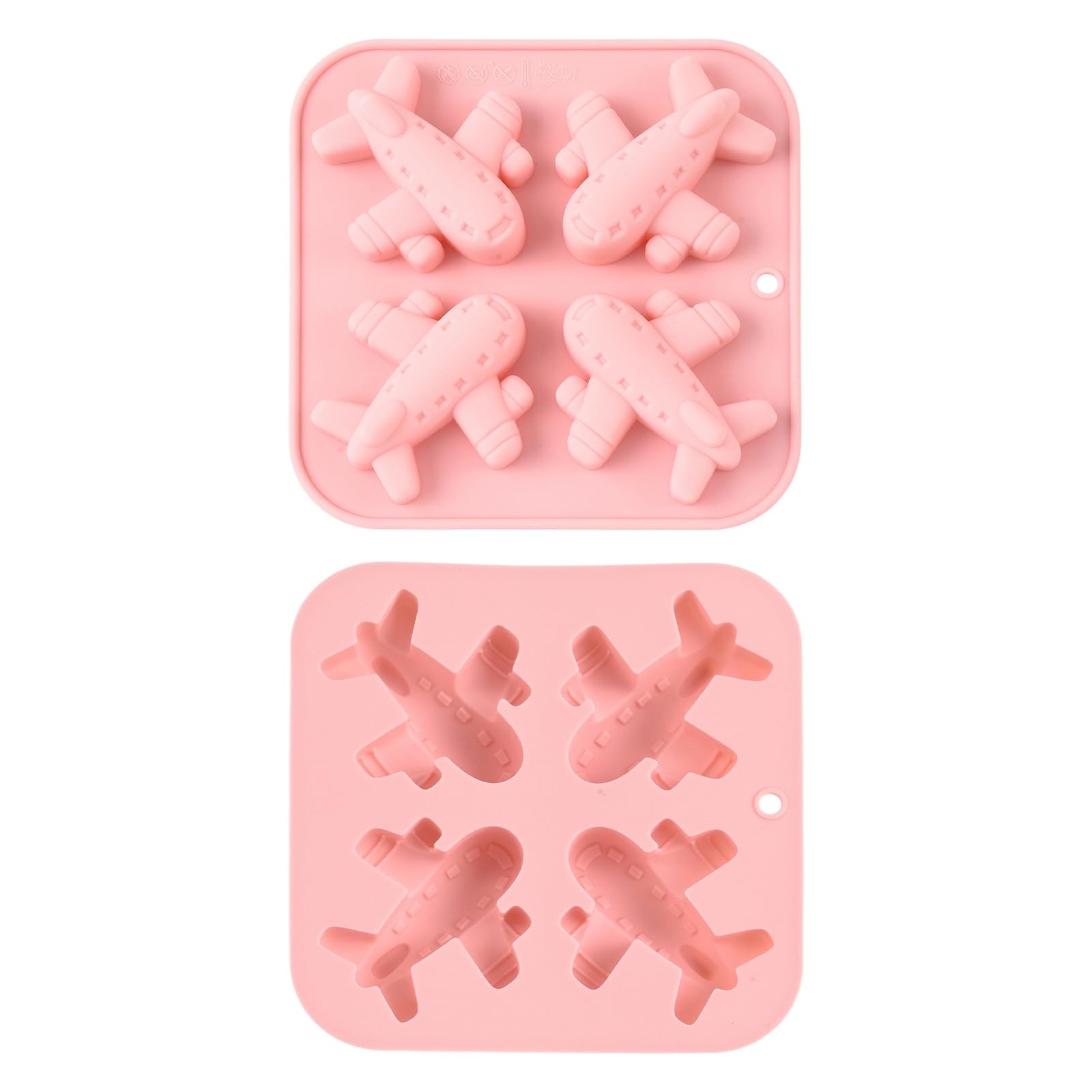 Stiesy Airplane Silicone Moulds 2Pcs Reusable Plane Shape Silicone Fondant Cake Mold Chocolate Candy Molds for Dessert Pudding Ice Cream Creative Dessert Making