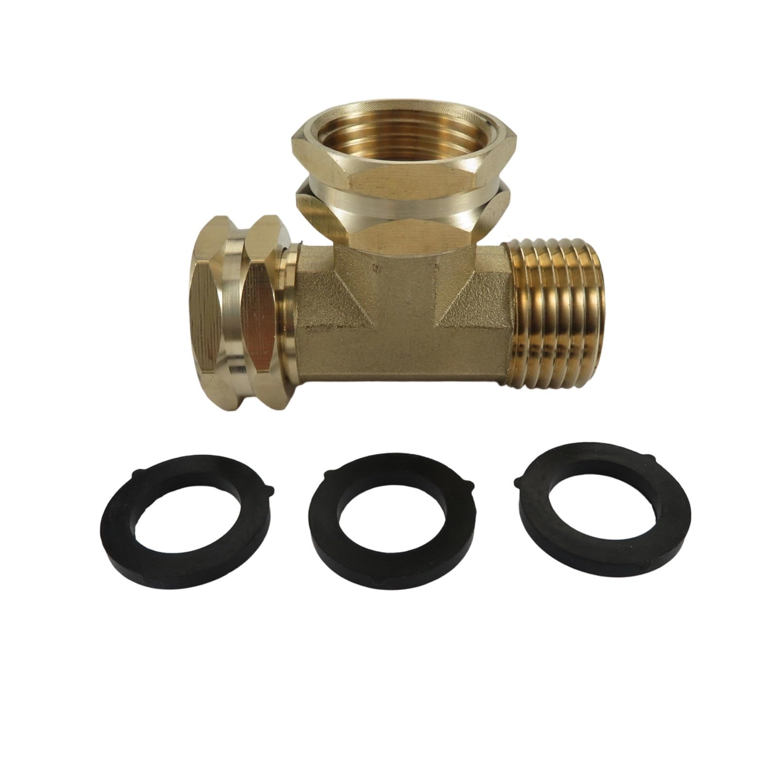 Elnwnnkc B T Shape Pipe Connector 3 / 4Inch Standard Rass Swivels Fitting For Garden Hose Water Flows Distribution Enduring Joint