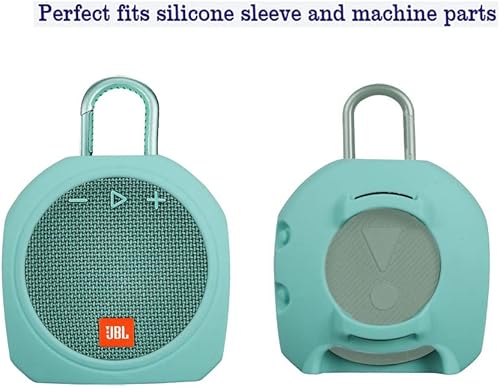 Miniatura 2 de Hermitshell Funda de transporte de silicona para JBL Clip 3 Altavoz Bluetooth inalámbrico portátil impermeable (verde azulado)