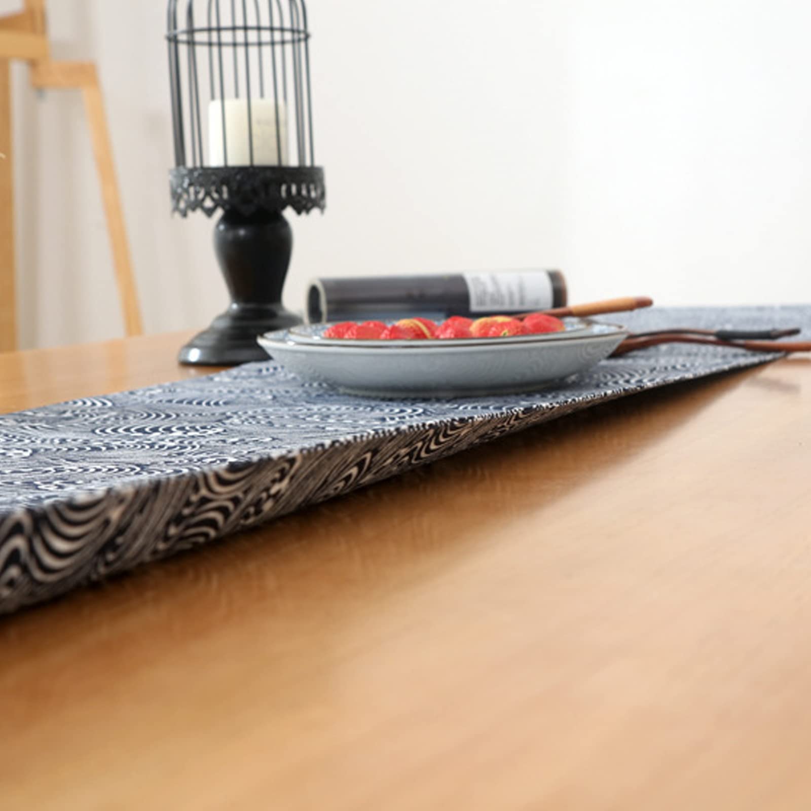 Runner da tavola per decorazione da pranzo, stile casale con nappe, perfetto per feste, matrimoni ed eventi cene, 33 x 119 cm