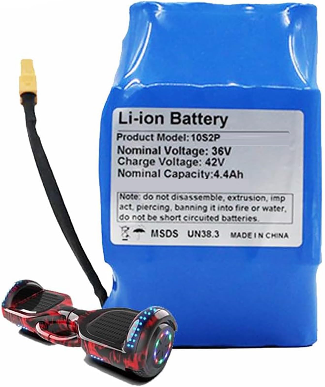 36 V 4400 mAh 6000 mAh Batterie Ebike pour 500W Moteur Scooter Vélo Electrique, Batterie E-Bike Lithium-ION Hoverboard Batterie Vélo Electrique avec Chargeur XT60