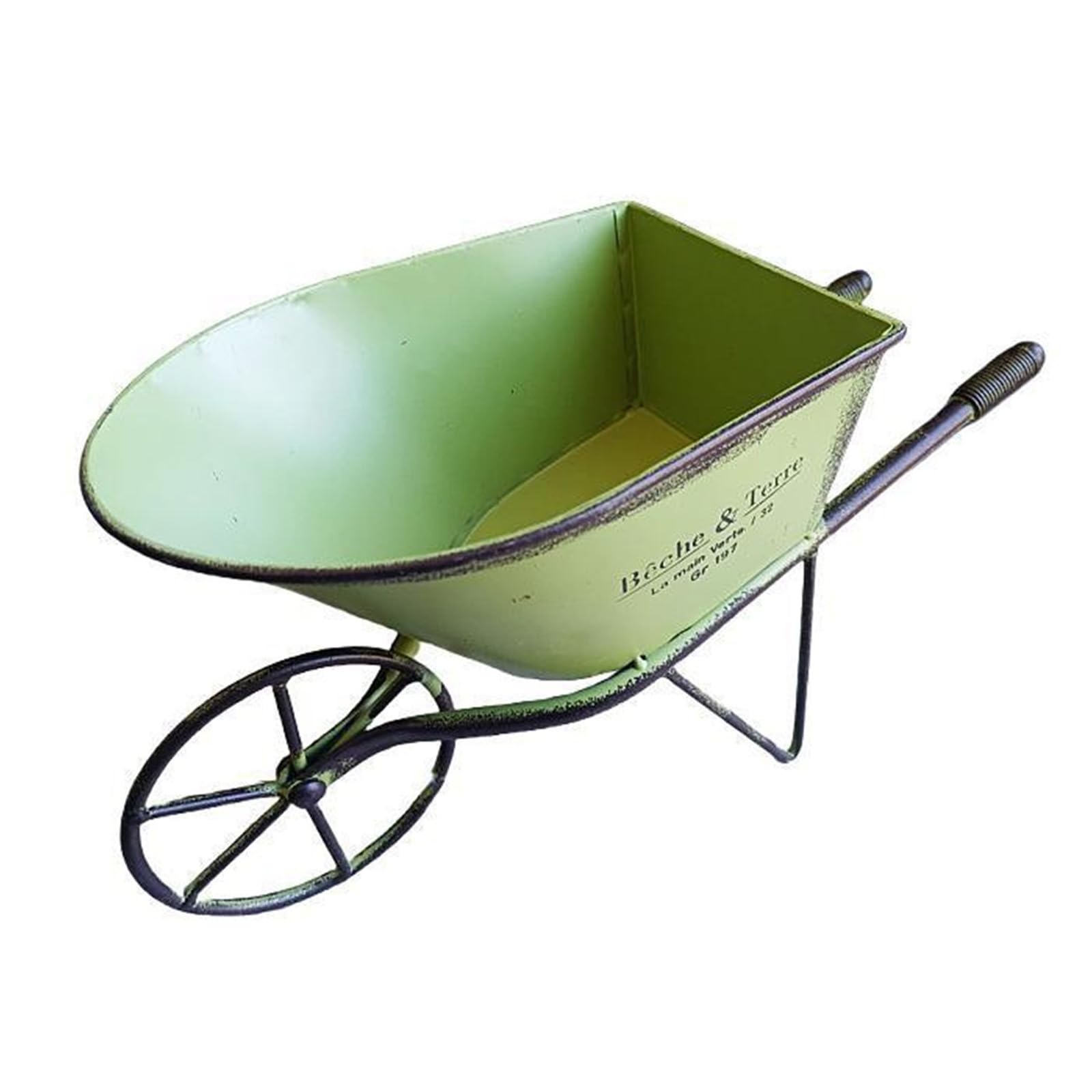 CRFFZ Small Flower Cart Unicycle Planter Metal Decorative Wheelbarrow Planter for Indoor and Outdoor Garden Decoration Yard Decoration