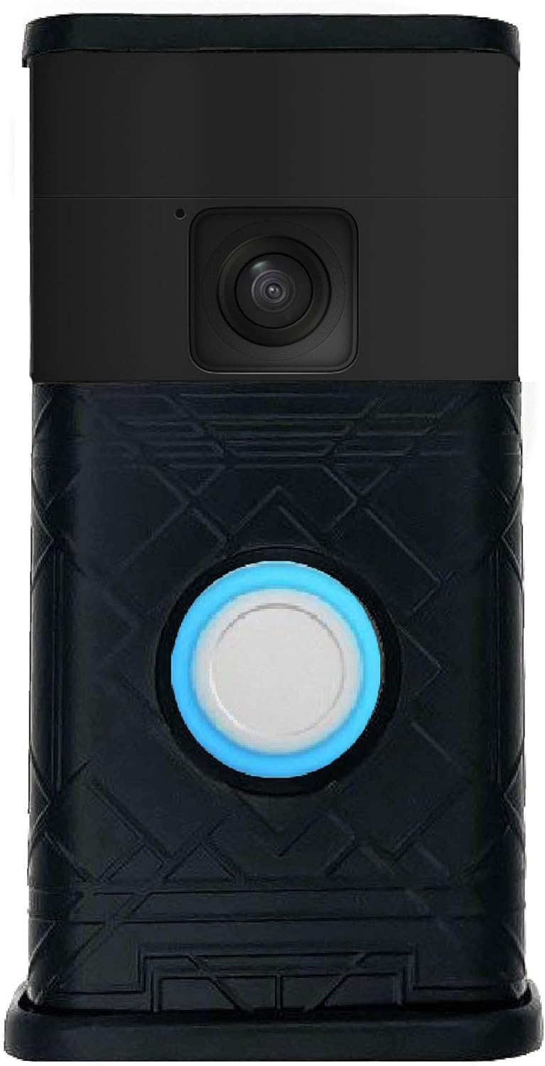 Art Deco Video Doorbell Cover (Compatible with Ring Battery Doorbell - 2024 Release) (Matte Black)