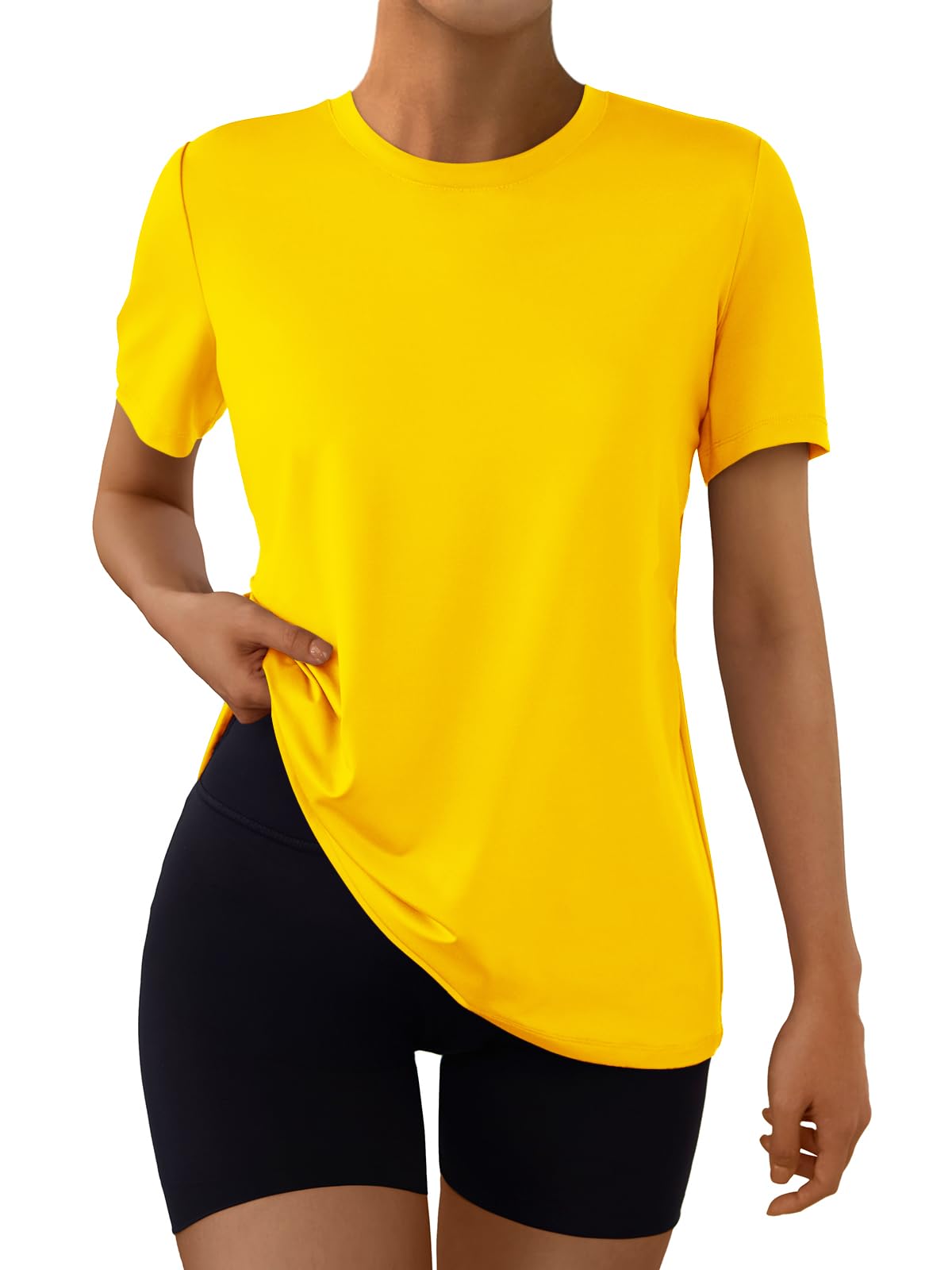 AUTOMET Women's Workout Tops Short Sleeve Gym Shirts Summer Athletic Yoga Tshirts Loose Fit Casual Clothes 2025