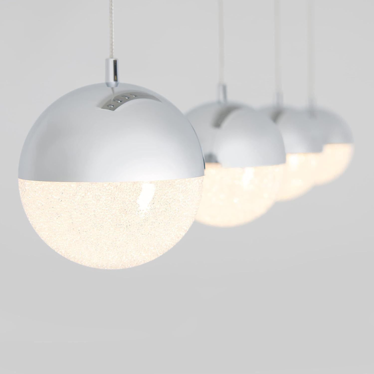 artika Sparkle Ball 21W LED Pendant Light Fixture, Chrome Finish - Ideal for Dining Room, Kitchen Island Light - 2000 Lumens, 3000 Kelvin, No Bulb Required