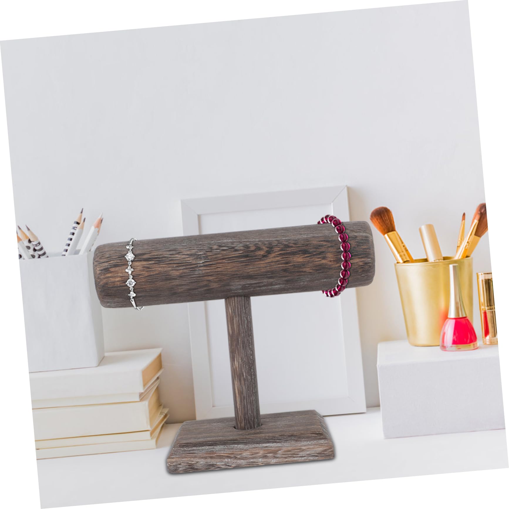 KOMBIUDA 2 Stck. Massiver Holz Schmuckständer für Armbänder und Vintage Schmuckhalter mit Elegantem Design für Zuhause und Geschäfte