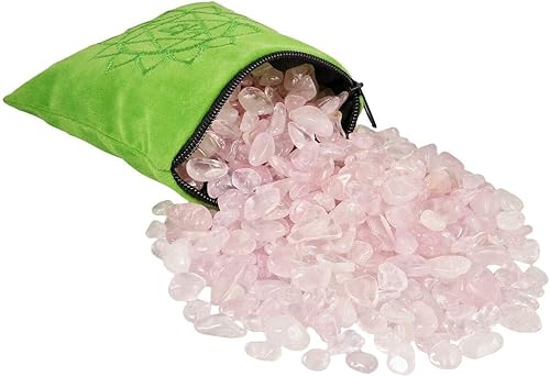 Miniatura 4 de SUNYIK Paquete de 2 almohadas de cristal de chakra de aguamarina y cuarzo rosa para curación de reiki, 0.5 libras / paquete