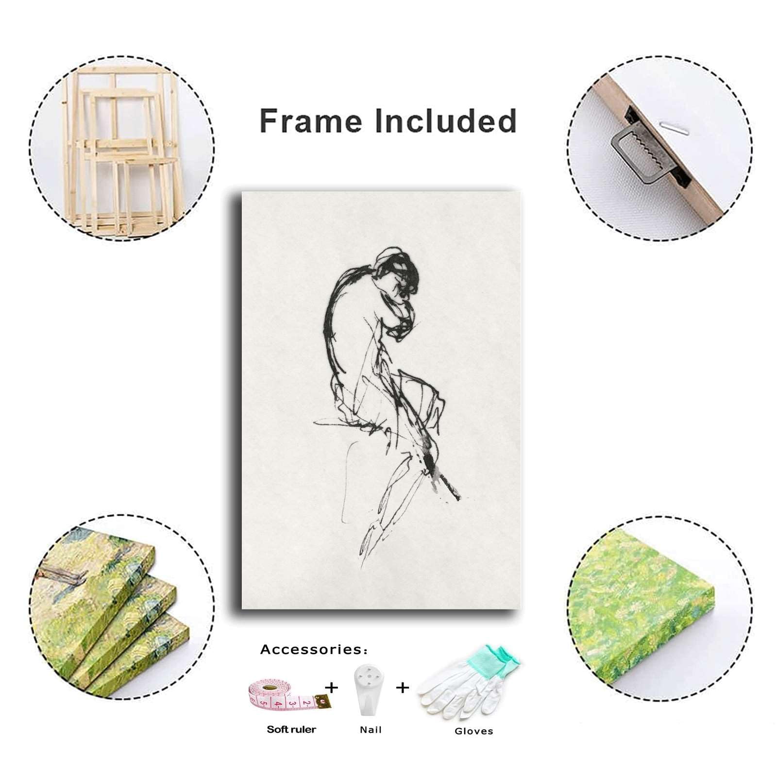 Amazon.com: YX Tide Canvas Art Poster Woman Sketch Figure Art