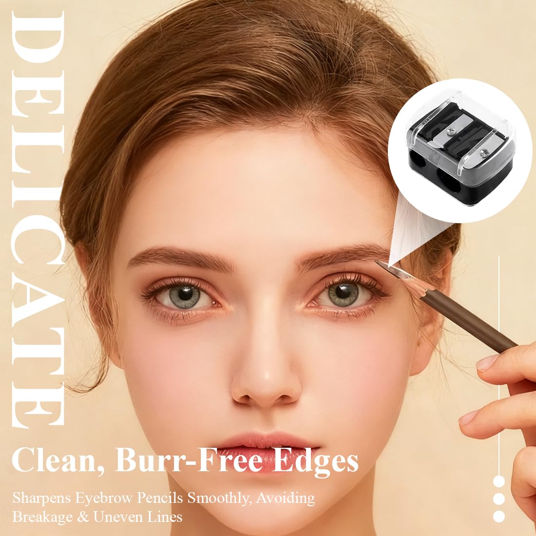 3 Pezzi Temperino Universale per Trucco,Temperino Doppio per Matite Cosmetiche, Temperino Matita Occhi, Temperino Matita Labbra,Adatto per Eyeliner, Matita per Sopracciglia, Comodo per Viaggi