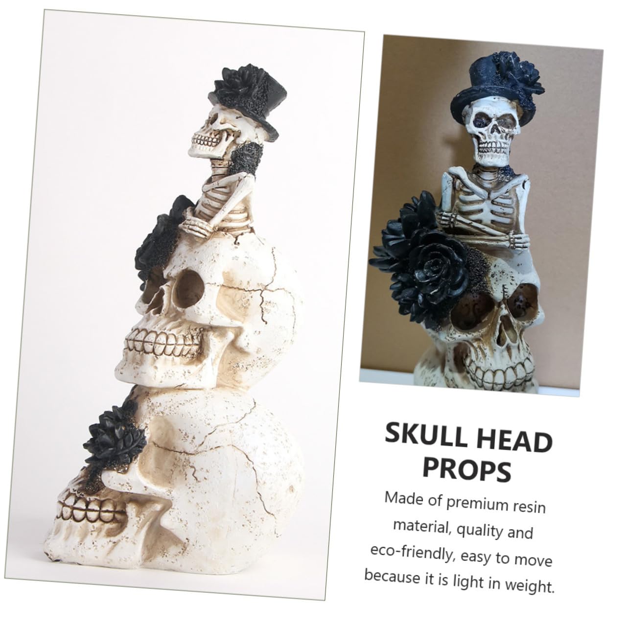 Homoyoyo Modelo de Cráneo Humano para Halloween y Decoración de Día de Muertos Adorno para Escritorio Beige