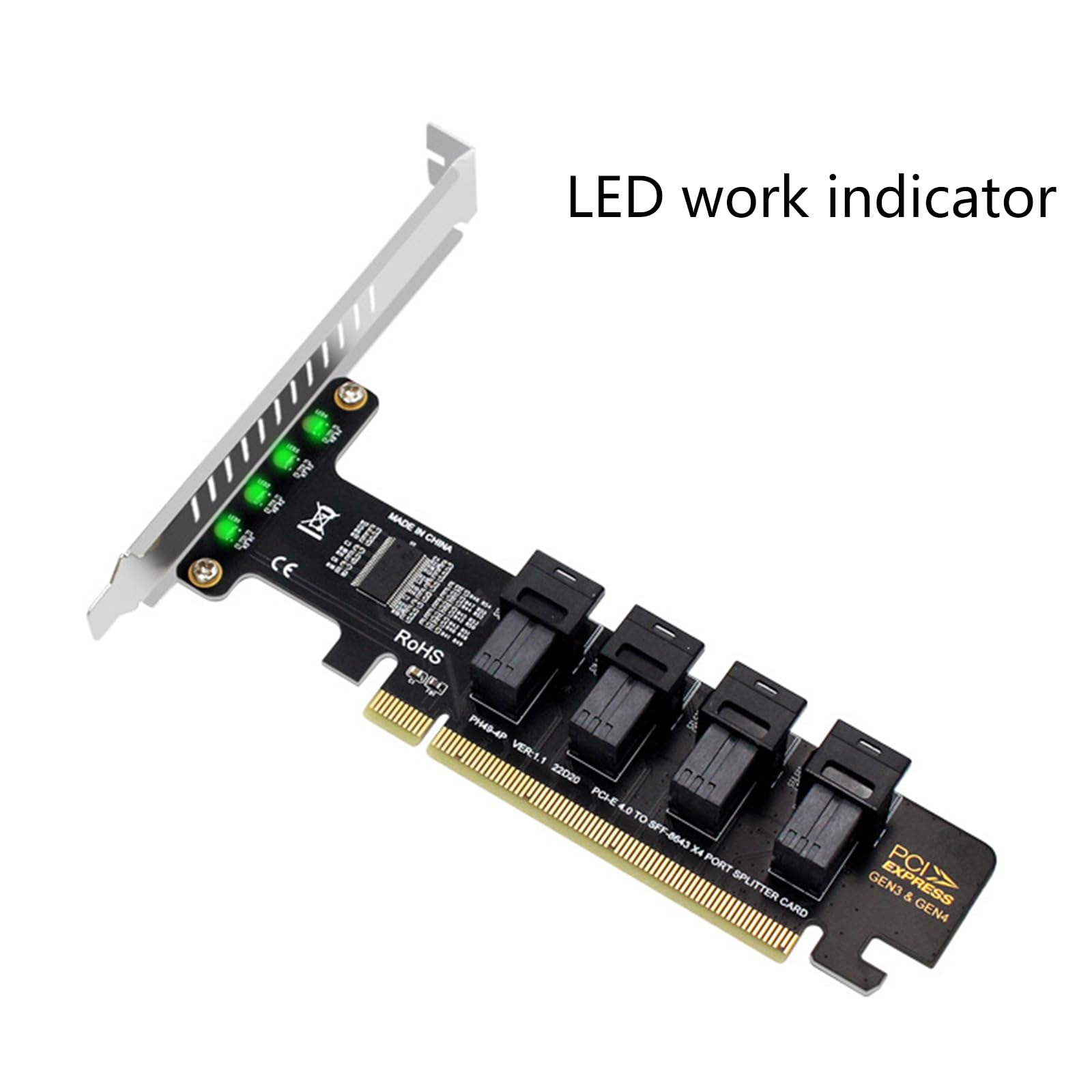 Amazon.co.jp: PCIE 16X ～ 4 ポート分割拡張カード PCIE 16X ～ 4