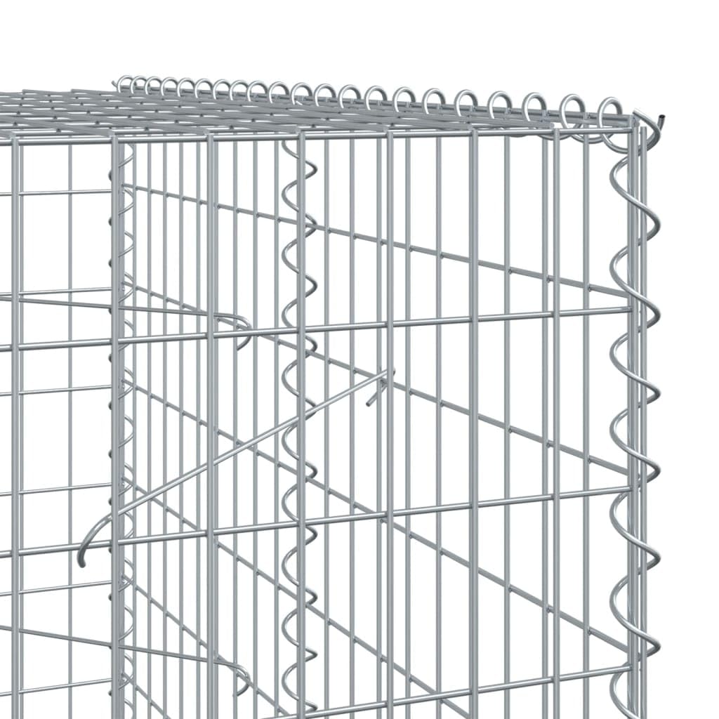 Gavión con tapa, 650 x 100 x 200 cm, cesta de piedra galvanizada | Cesta de alambre resistente para jardín y patio, ideal como protección visual, borde de bancal o pared decorativa de piedra.
