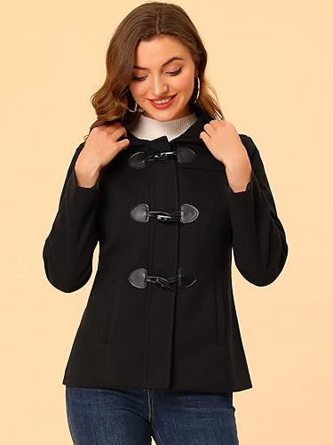 Vista 3 de Allegra K Abrigo casual de invierno con capucha para mujer