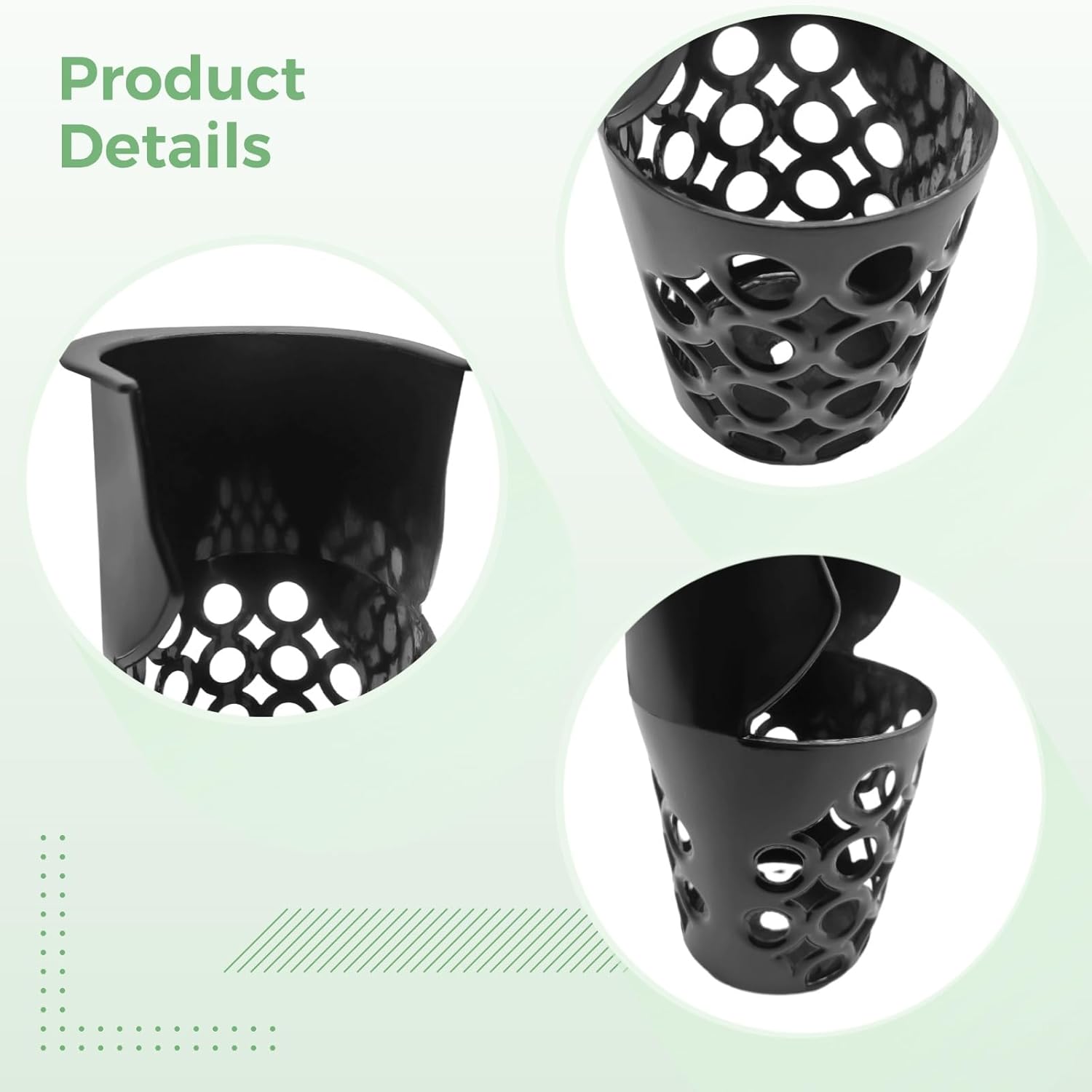 6 Pcs Pool Table Pockets, Black Billiard Net Bag Replacements, Pp Plastic Mesh, Fits Standard Billiard Tables, 5.1 X 6.5 Inches, Easy to Install