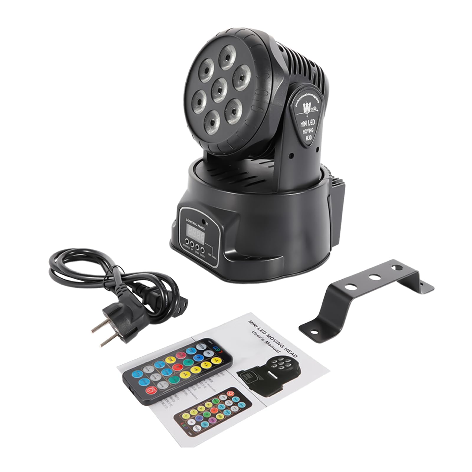 105 W Moving Head LED z pilotem zdalnego sterowania, 7 x 10 W, 4 w 1, oświetlenie dyskotekowe, oświetlenie imprezowe, DMX512, światło sceniczne, reflektor RGBW, do baru DJ, na urodziny, dyskotekę