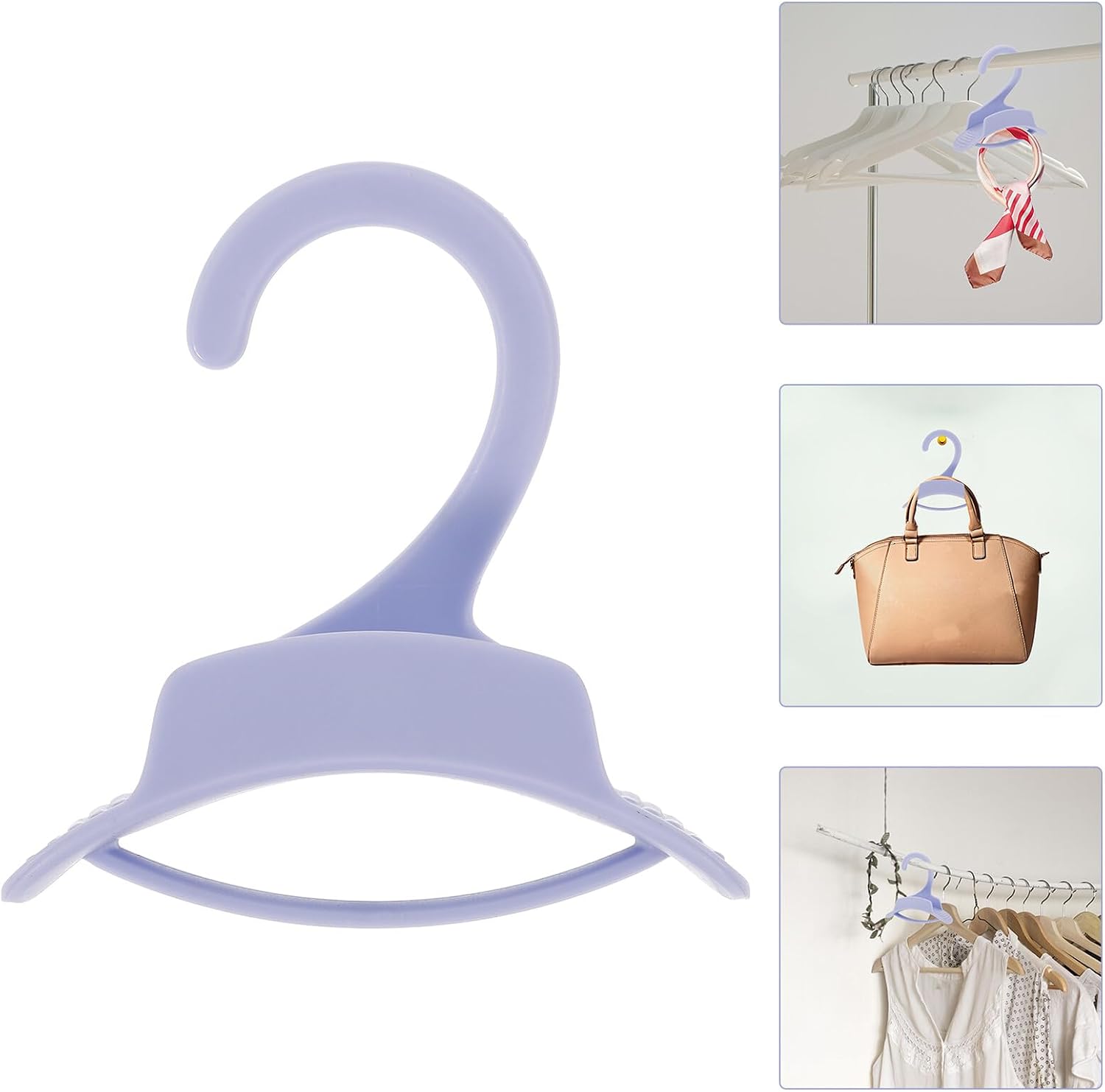 VALICLUD Closet Handbag Hanger and Scarf Organizer Hook, Blue Arched Bag Storage Holder for Closet, Multifunctional Hanging Rack for Hats and Belts, Space-Saving Accessory for Women’s
