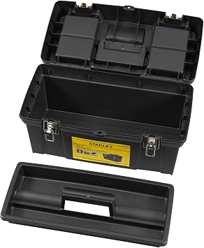 Stanley Tool Box/Tool Bag Millennium (19, 49x26x25cm, Removable Shelf, Box with Two Regulators for Tool, Sturdy Suitcase with Metal Lock, Plastic Handle) 1-92-066